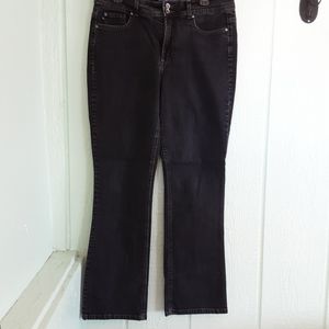 Bandolinoblu 🌞0125 Jeans Women's Stretch Sz 12 Preowned Black Denim Mid Rise